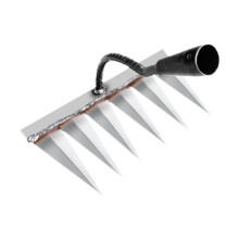 Heavy Duty Garden Rake with 6 Tines for Fast Weeding and Soil Loosening, Durable Carbon Steel