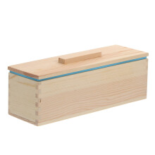 Wooden Soap Mold with Silicone Liner and Lid for Handmade DIY Soap Making, Sky Blue