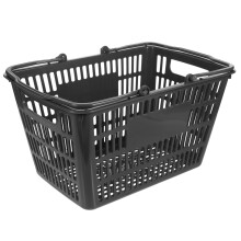 Plastic Shopping Basket with Handles, Large Capacity Hollow Design for Groceries, Bathroom Storage