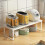 Countertop Storage Rack with Layered SpaceSaving Design, Sturdy Iron Pantry Shelf Organizer 2