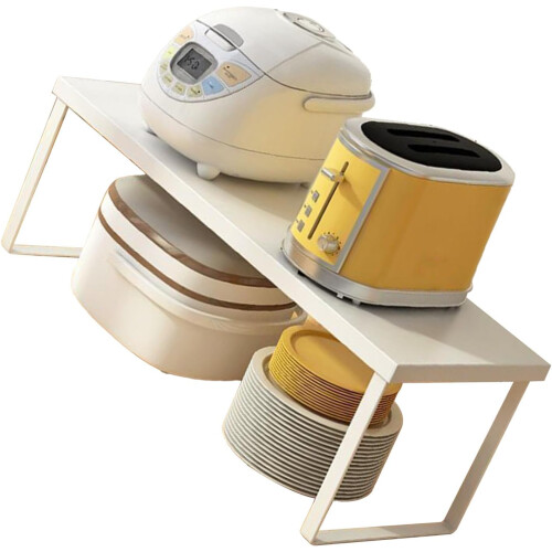 Countertop Storage Rack with Layered SpaceSaving Design, Sturdy Iron Pantry Shelf Organizer 2