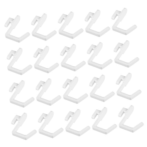 20Pack JShape Pegboard Hooks White Heavy Duty Pegboard Accessories for Garage Kitchen Craft