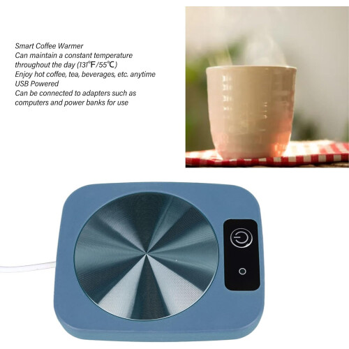 Coffee Mug Warmer with Smart Temperature Control, USB Powered Desk Beverage Heater, Blue 1