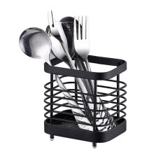 Utensil Drying Rack Stainless Steel Wall Mounted Cutlery Holder Fast Draining No Drilling Black S