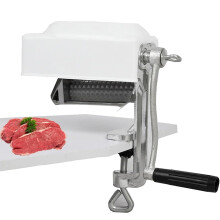 Commercial Manual Meat Tenderizer with Comfortable Crank Handle, Aluminum Alloy ClampOn Tool for Kitchen