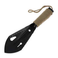 Heavy Duty Serrated Edge Garden Digging Tool, Stainless Steel Camping Shovel with Belt Sheath