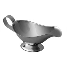 Stainless Steel Gravy Boat 220ml Silver Sauce Server with Drip Pouring for Elegant Table