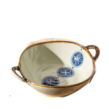 Ceramic Soup Bowls with Handles, Compact Lightweight Serving Bowls for Rice and Noodles, 2pcs
