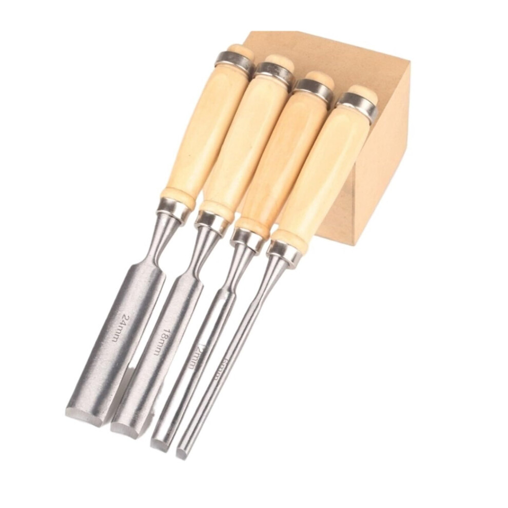 Wood Chisel With Wooden Handle, Semicircular Grooving And Carving Tool, Sharp Edge Retention 9113335160835