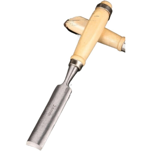 Wood Chisel with Wooden Handle, SemiCircular Grooving and Carving Tool, Sharp Edge Retention 1