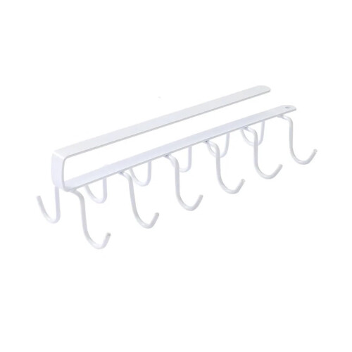 Kitchen Storage Hook with NoDrill Installation for Pots and Pans, Durable Metal Wall Mounted, White