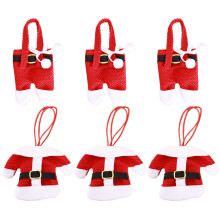 Christmas Cutlery Holder Black Reusable Festive Table Decor Utensils Bag for Holiday Dining