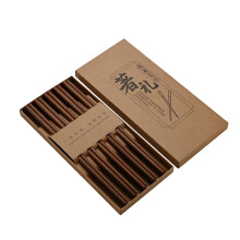 Chinese Wooden Chopsticks Set Dishwashable Red Sandalwood 10 Pairs with Elegant Gift Box