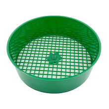 Green Garden Sieve for Soil and Compost with Round Mesh Seedling Sifter and Sturdy Design