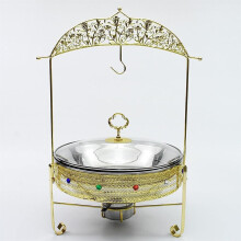 Buffet Food Warmer 4L Stainless Steel Chafing Dish with Glass Lid for Parties and Catering