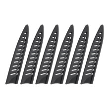 6 Pcs Knife Edge Guards 5.3'x1' PP Blade Protector Sleeves for Safe Kitchen Knife Storage, Black