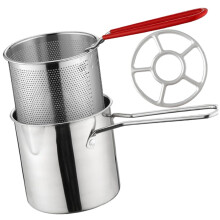 Stainless Steel Deep Fryer Pot with Basket for Chicken and Vegetables, Quick Heat Transfer Ref: 3644