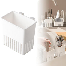Cutlery Drying Rack with Hooks, Compact Utensil Holder with Drainage for Kitchen Organization (3.74in)