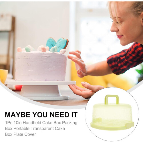 Cake Carrier with Secure Locking Lid and Handle, Clear Plastic Dome Cake Storage Container Green Ref: 3740 1