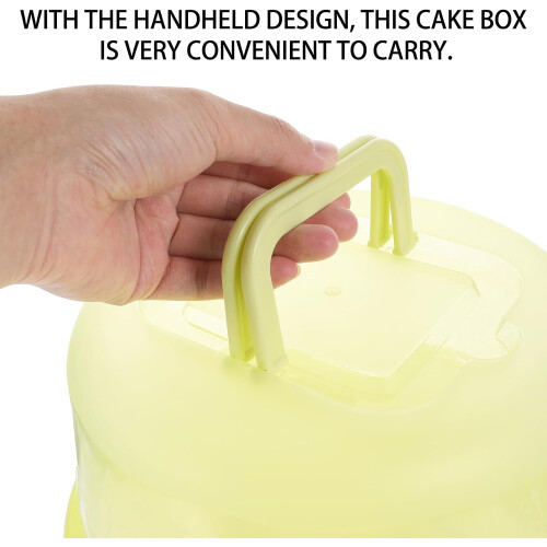 Cake Carrier with Secure Locking Lid and Handle, Clear Plastic Dome Cake Storage Container Green Ref: 3740 2