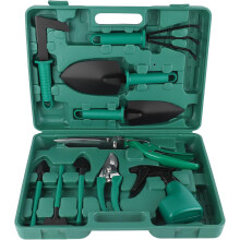 10 Piece Garden Tool Set with Organizer Box, Ergonomic Stainless Steel Gardening Kit for Women and Men