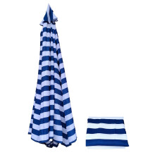 Outdoor Patio Umbrella Waterproof Parasol Cover 350cm UV Resistant Polyester Blue White Canopy