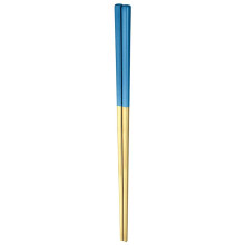 2 Pairs Gold and Blue Stainless Steel Chopsticks Set, NonSlip Grip, RustResistant, Easy to Clean