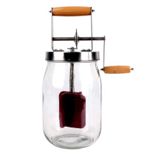 Butter Churner 1.5L Glass Jar Hand Crank Butter Maker for Homemade Butter Kitchen Use