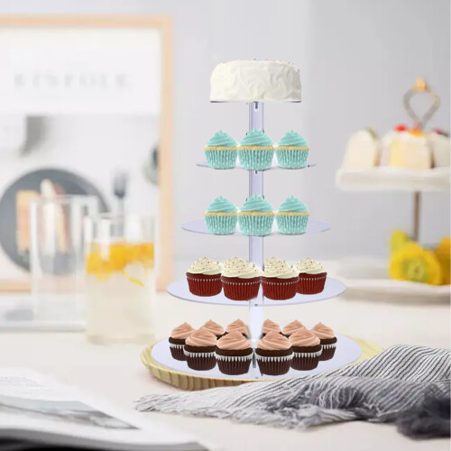 Easy to Assemble Cupcake Tower for Birthday Parties, Stackable Design Acrylic Cupcake Stand with Reusable Cupcake Stand Function, Modular Design 2