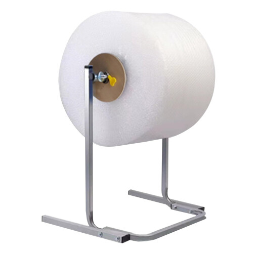 Bubble Wrap Dispenser with Foldable Bracket, Vertical Steel Holder for Warehouse Packaging