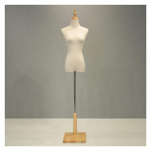 Adjustable Female Dress Form HalfScale Mannequin Torso with Wooden Base for Clothing Display