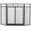Fireplace Screen with Doors and Tools, Fireproof Foldable Black Metal, Child Safety Protection 1