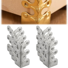 Baseboard Corner Protectors Solid Brass Guards for Furniture and Cabinets Silver Durable Finish