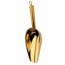 Stainless Steel Ice Scoop with Ergonomic Nonslip Grip Gold Kitchen Tool for Ice and Dry Ingredients