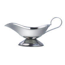 Stainless Steel Gravy Boat with Handle, 3oz Restaurant Style Sauce Server with SpillReducing Spout