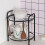 Kitchen Storage Rack TwoLayer Adjustable Pot and Pan Organizer for Cabinet Space Saving Black 4