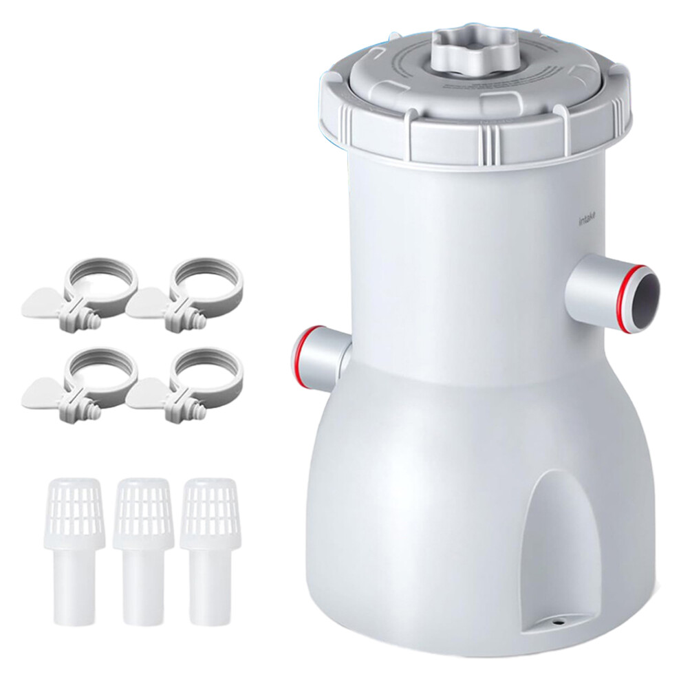 Above Ground Pool Pump with Cartridge Filter System, Crystal-Clear Pool Water Technology and Robust Pool Filtration System, 530 GPH Flow Rate, Quiet