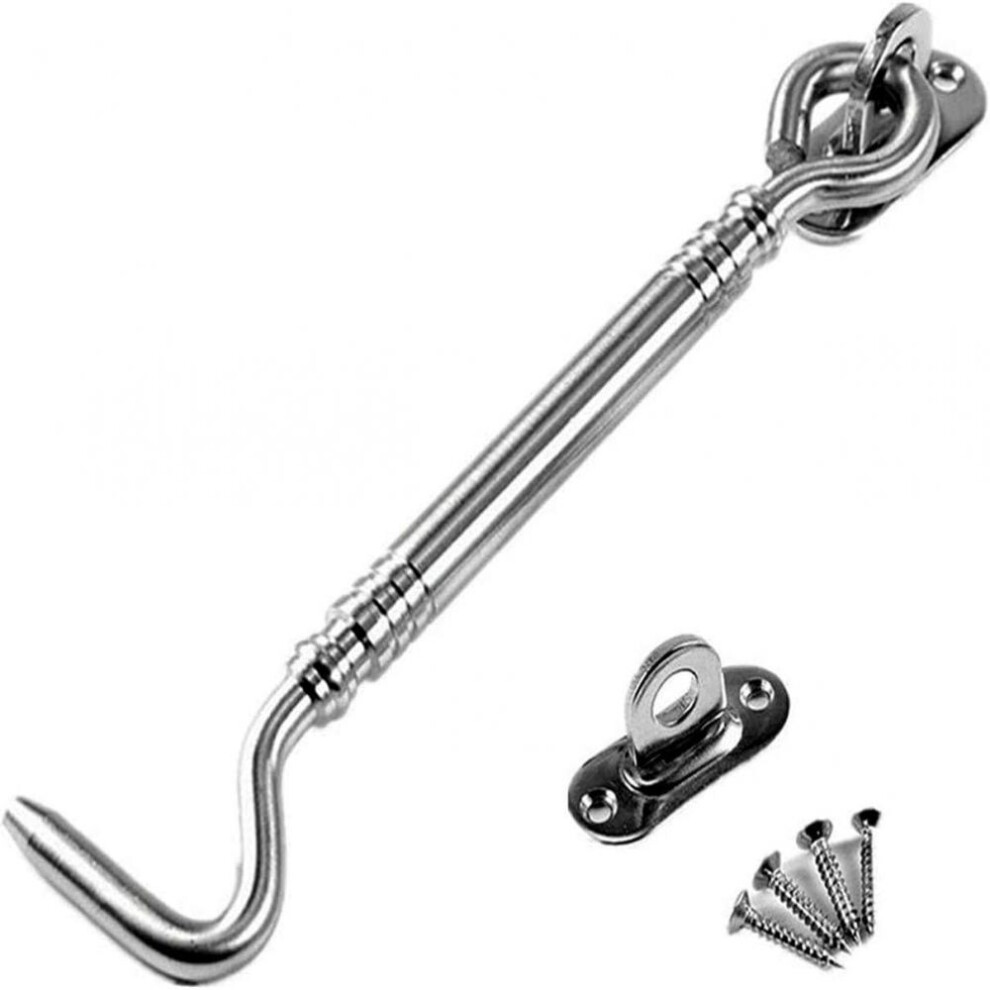 Cabin Door Latch With Eye Hook, Rust Resistant Corrosion Resistance Gate Catch For Windows Sheds Gates, Heavy Duty Stainless Steel Security Latch For 9433291569924
