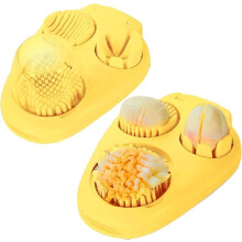 2 Pack Yellow 3in1 Egg Slicer with Stainless Steel Blades for Hard Boiled Eggs, Salad and Sandwiches