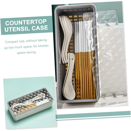 Kitchen Utensil Organizer with Double Drainable Cutlery Storage Box for Compact Kitchen Drawers 1