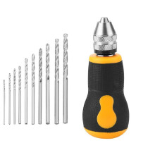 Begine Clearance Non-Slip Handle Hand Twist Drill Punch Set, Spiral Automatic Vise Manual Chuck Pin Hole Drill, Keyless Tools & Home Improvement