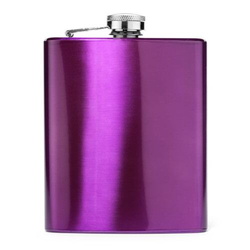 Purple Gloss 7oz Stainless Steel Hip Flask