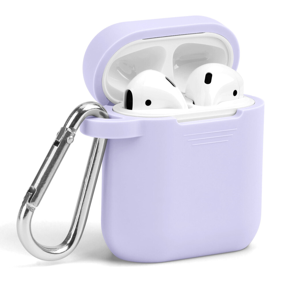 Janrevotw Compatible With Airpods Case, Hard Shockproof Protector With Keychain For Compatible With Apple Compatible With Airpods 1 & 2 (Purple) Purple 9377112316505