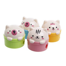 Goohae Manual Pencil Sharpener, Cute Bear Design, Dual Hole for Teens, Office, Portable, Sky Blue, Under $1