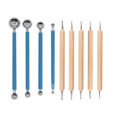 Begine Clearance 9-Piece Clay Tool Set,2-Way 9Pcs/Set Marbleizing Nail Manicure Diy Tools Tips Mix Pen Dot Dotting Art Artscrafts & Sewing,Clay Tools