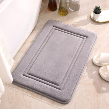 VALSEEL Thick Striped Memory Foam Bath Rug, Soft Absorbent Velvet Bathroom Mat with Non-slip Bottom, Machine Washable, Compatible with Standard