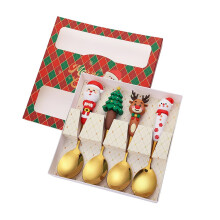 Christmas Cutlery Set Gold Spoon and Fork 410 Stainless Steel Holiday Dining Utensils for Parties