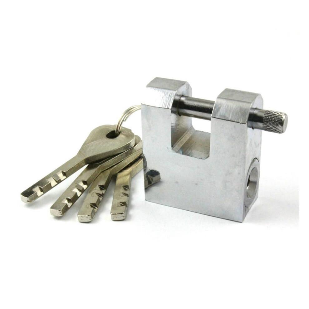 40Mm Chrome Padlock Security Lock For Warehouse Doors With Tamperresistant Steel Body And 4 Keys 9070919260049