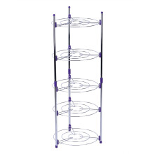 5 Tier Kitchen Pan Organizer Rack, Heavy Duty Carbon Steel Stand for Space Saving Cookware Storage