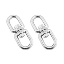 2 Pcs 6mm Stainless Steel Climbing Swivel Hooks, Rust Resistant 360 Degree Rotating Connector for Outdoor Activities